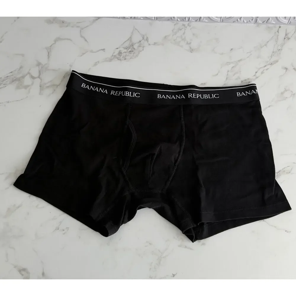 Banana Republic Mens 5 Inseam Boxer Briefs 3 Pack Black Stretch Size Large NWOT